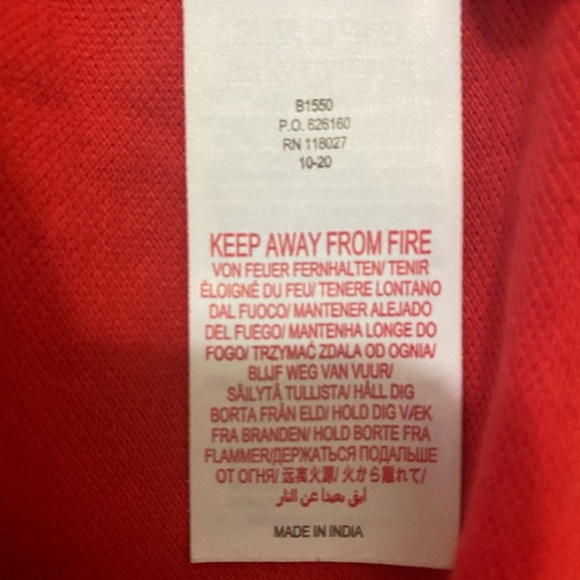 Mini Boden Polo Shirt Red with Rainbow Trim Boys 9-10  [K07] - Picture 4 of 4